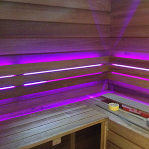 Sauna mit Lichtspielen